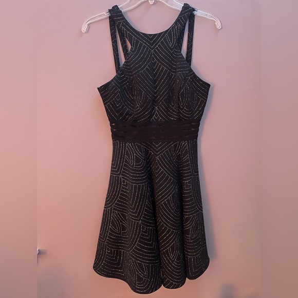 City Studio Black Glitter Fit and Flare Dress - Picture 4 of 7